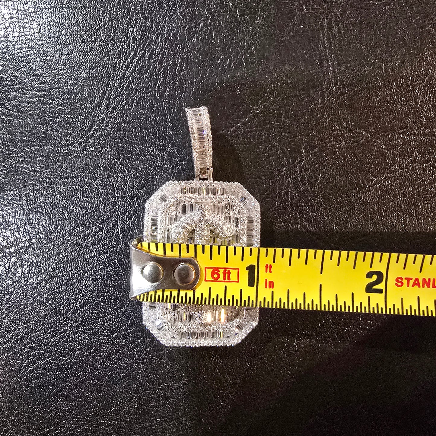 Sterling silver Dollar sign Charm with CZ stones