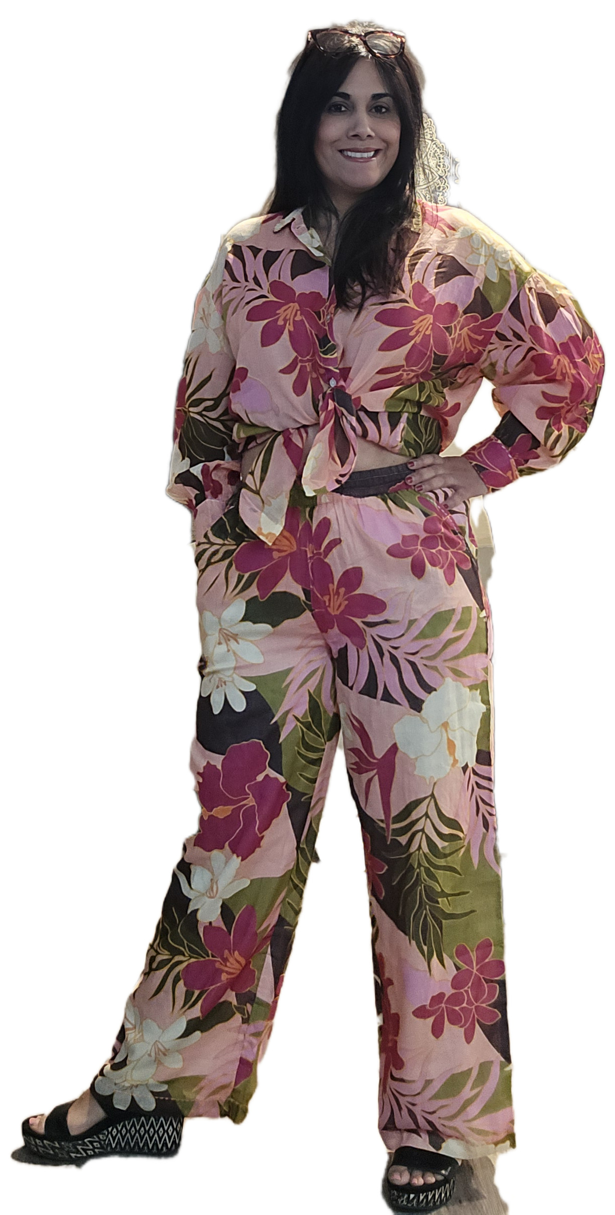 Lightweight floral pants