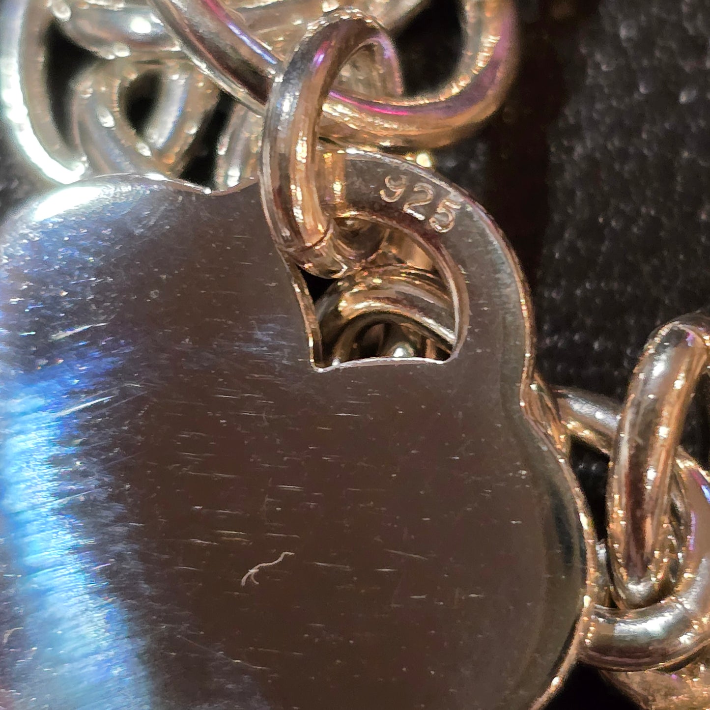 Sterling silver heart toggle necklace 17"