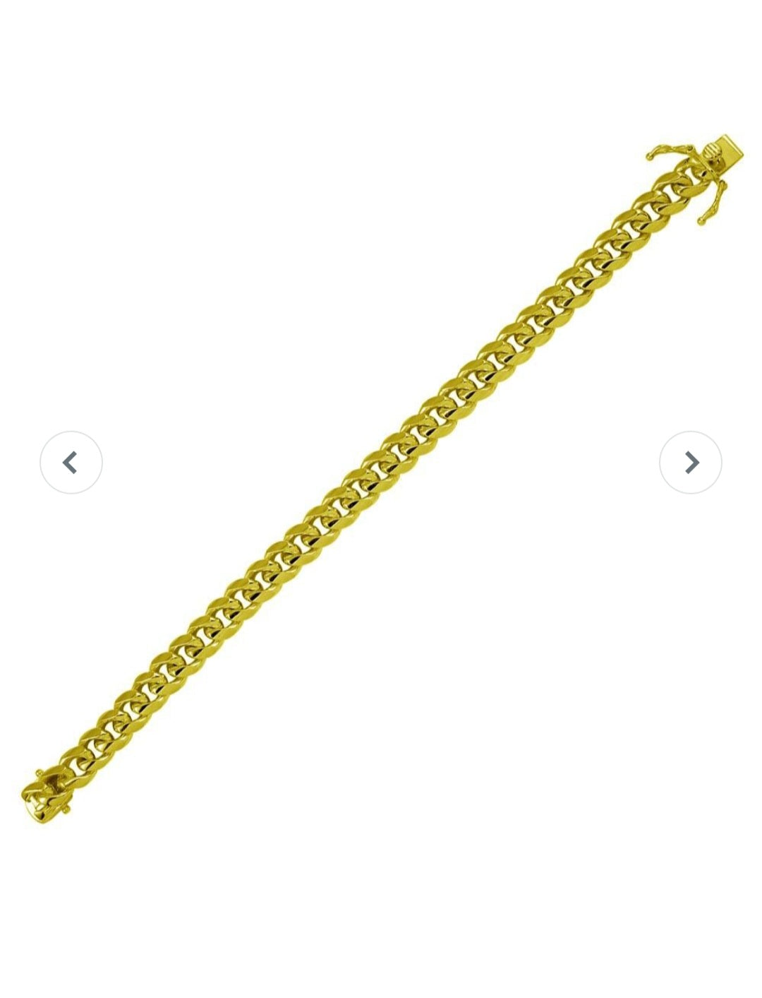 Gold Plated 925 Sterling Silver Miami Cuban Chain or Bracelet 9mm Box Lock, 9 inch style 4869
