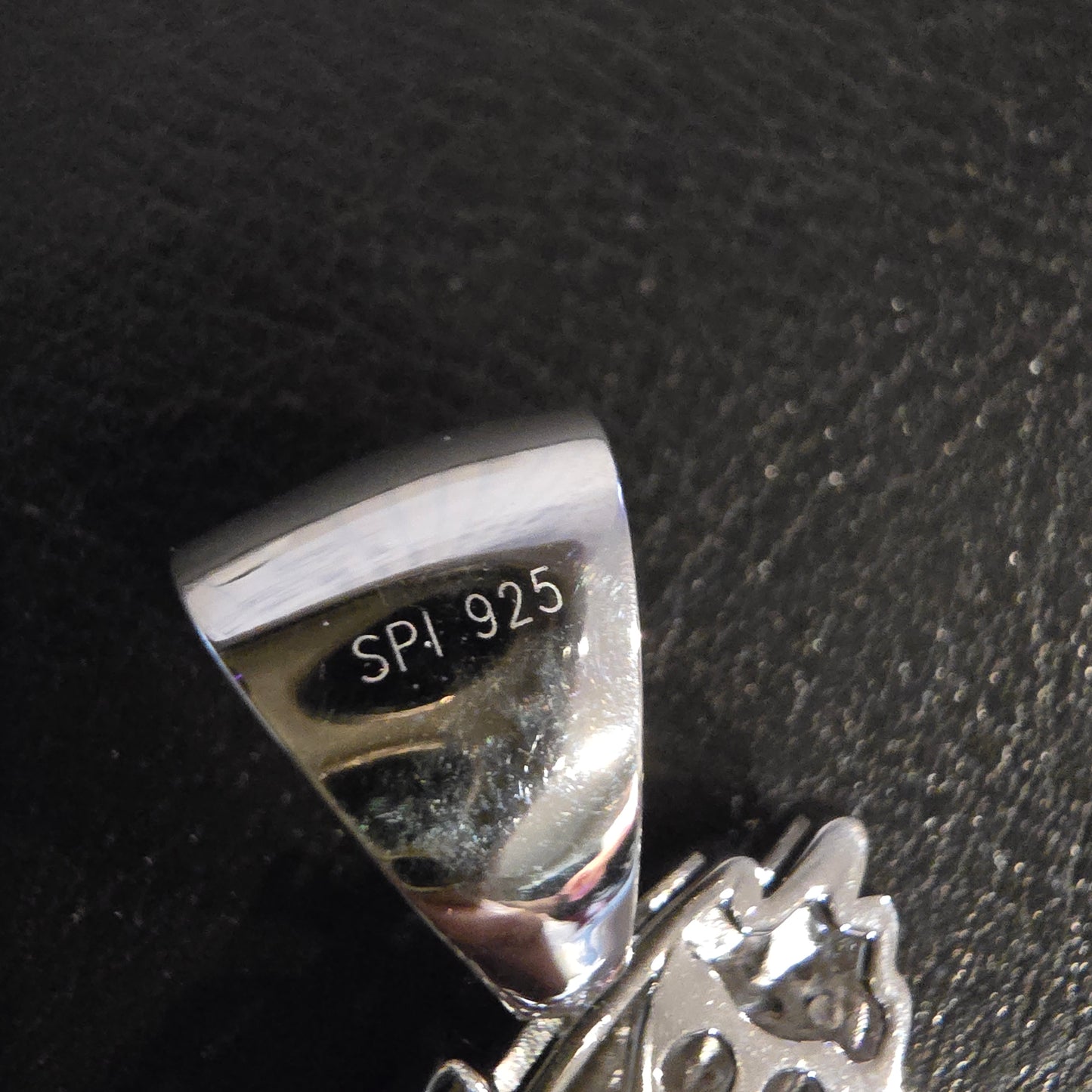 Sterling silver praying hands charm with cz stones