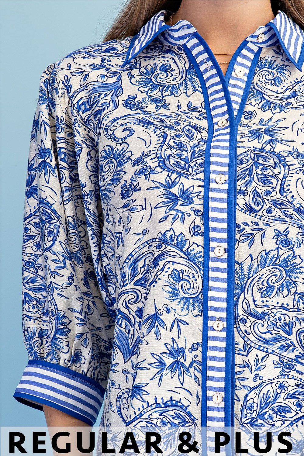 Navy and Cream Preppy Top