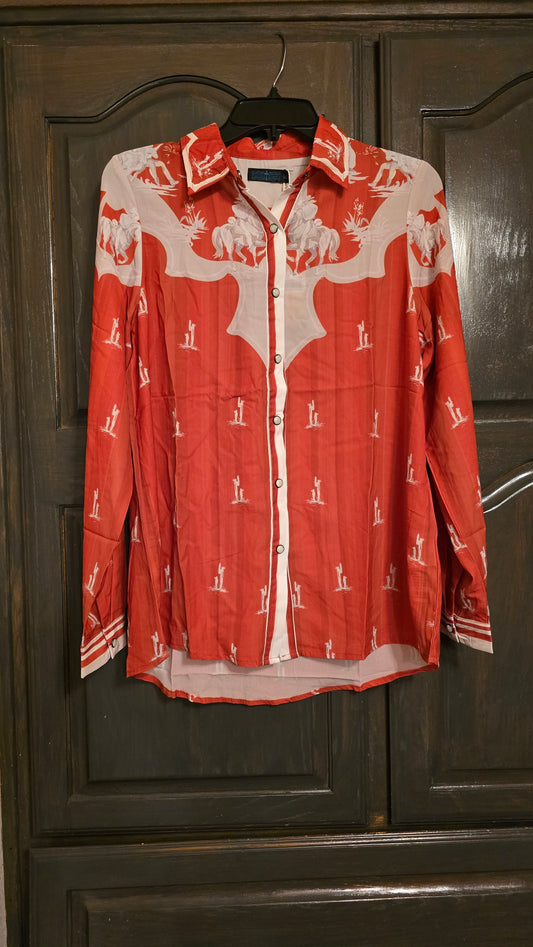 Cowgirl burnt Orange Shirt