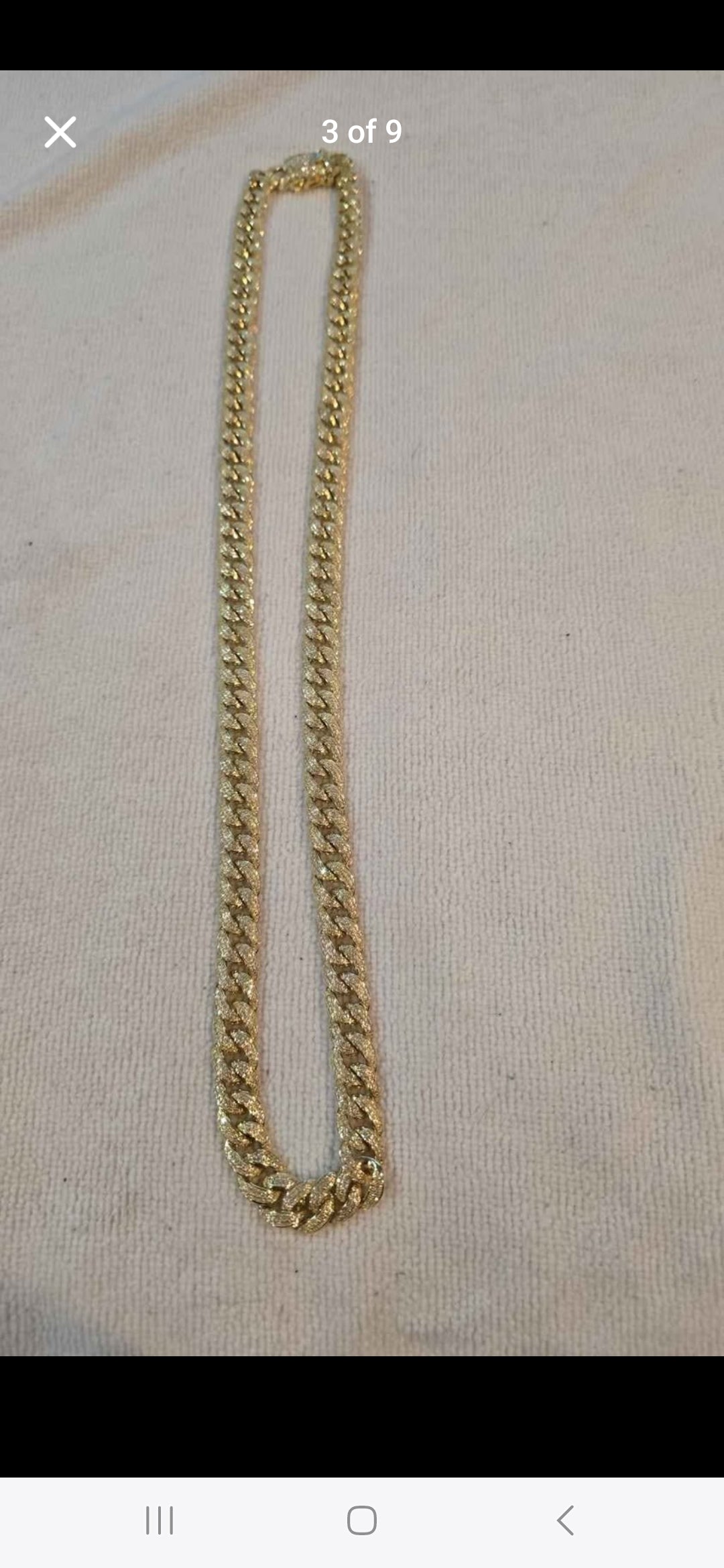 Gold tone cz sterling silver 22" chain