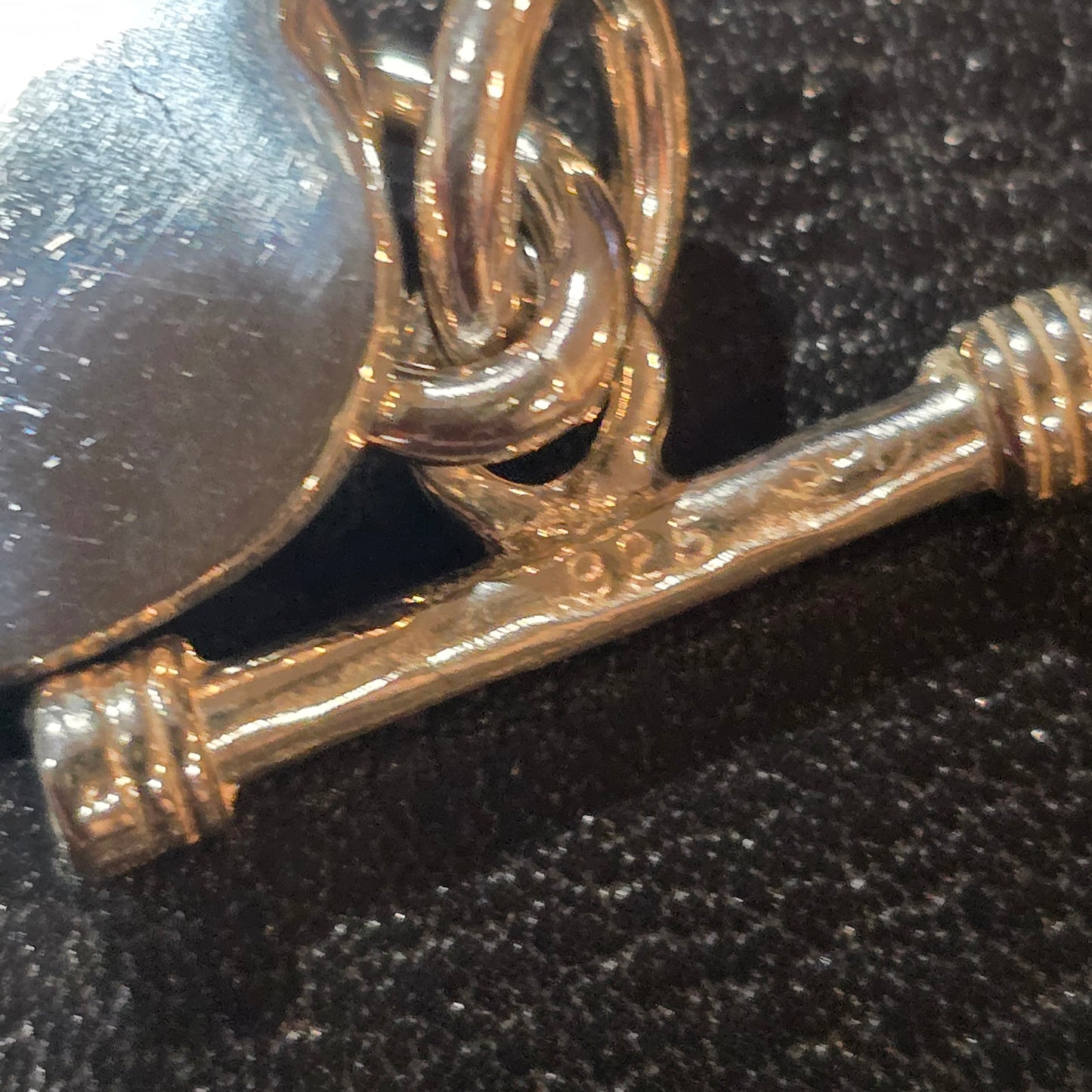 Sterling silver heart toggle necklace 17"