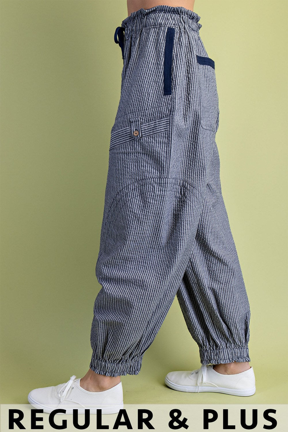 Navy Striped Pants