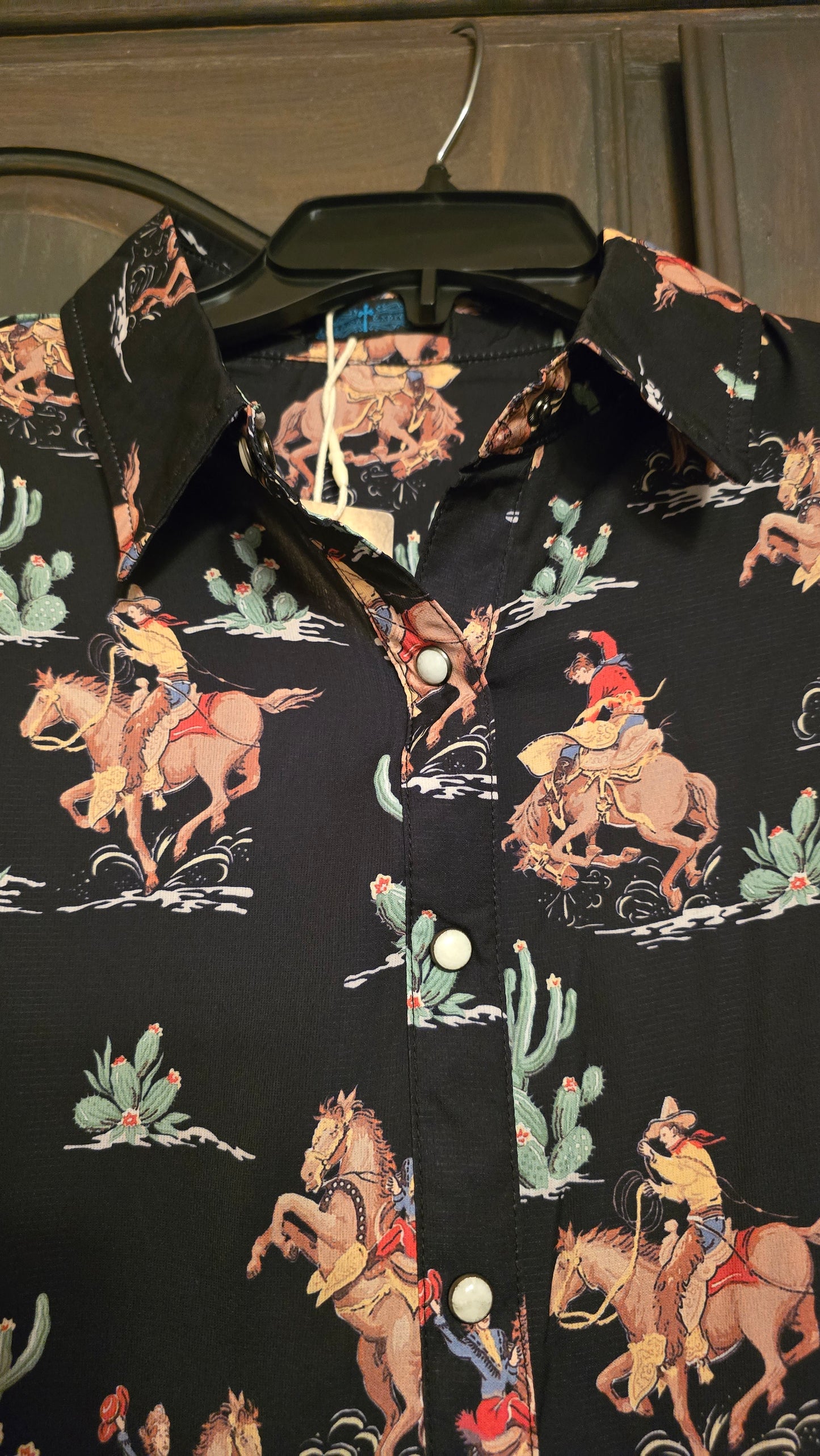 Cowgirl long sleeve black top