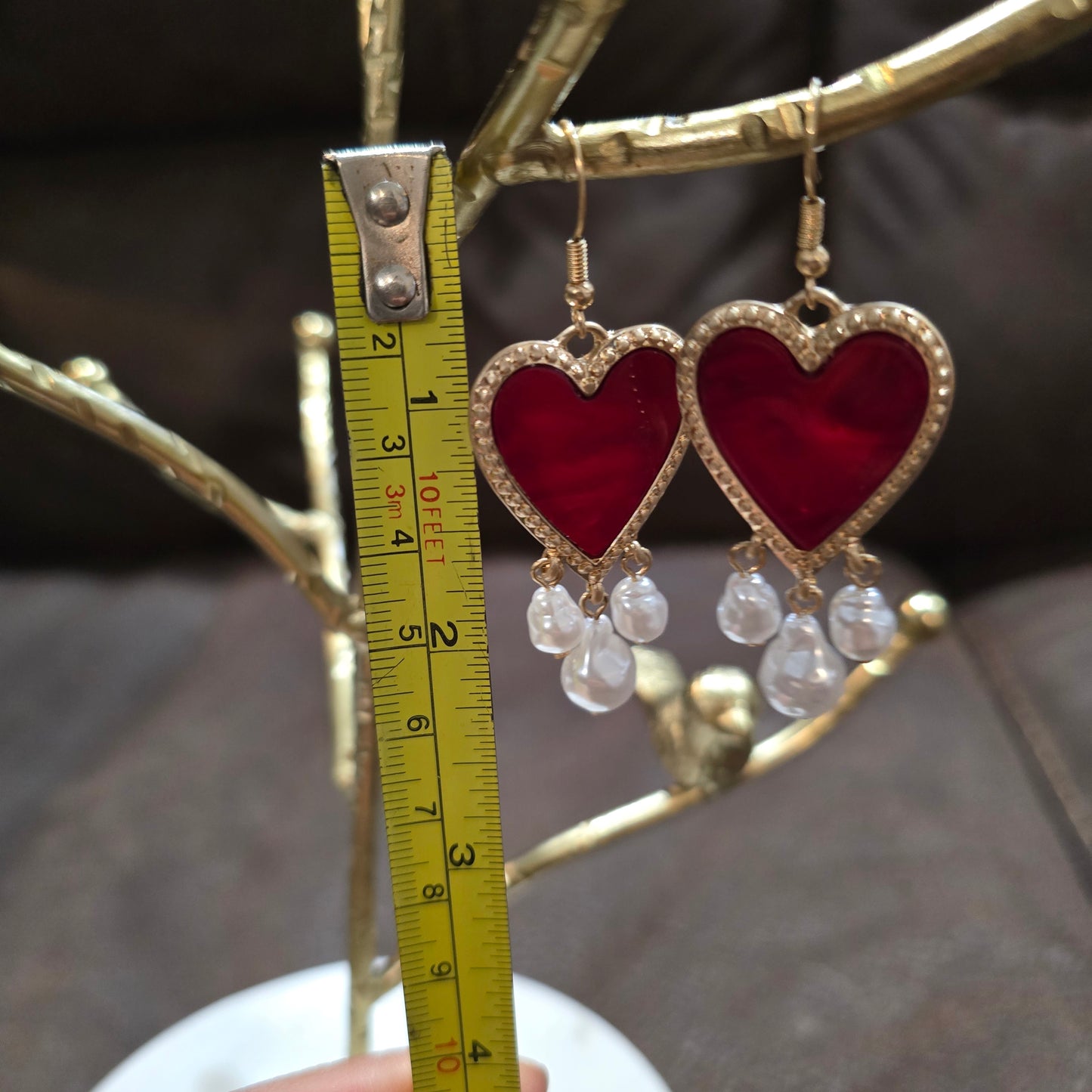 Fashion heart dangle earrings