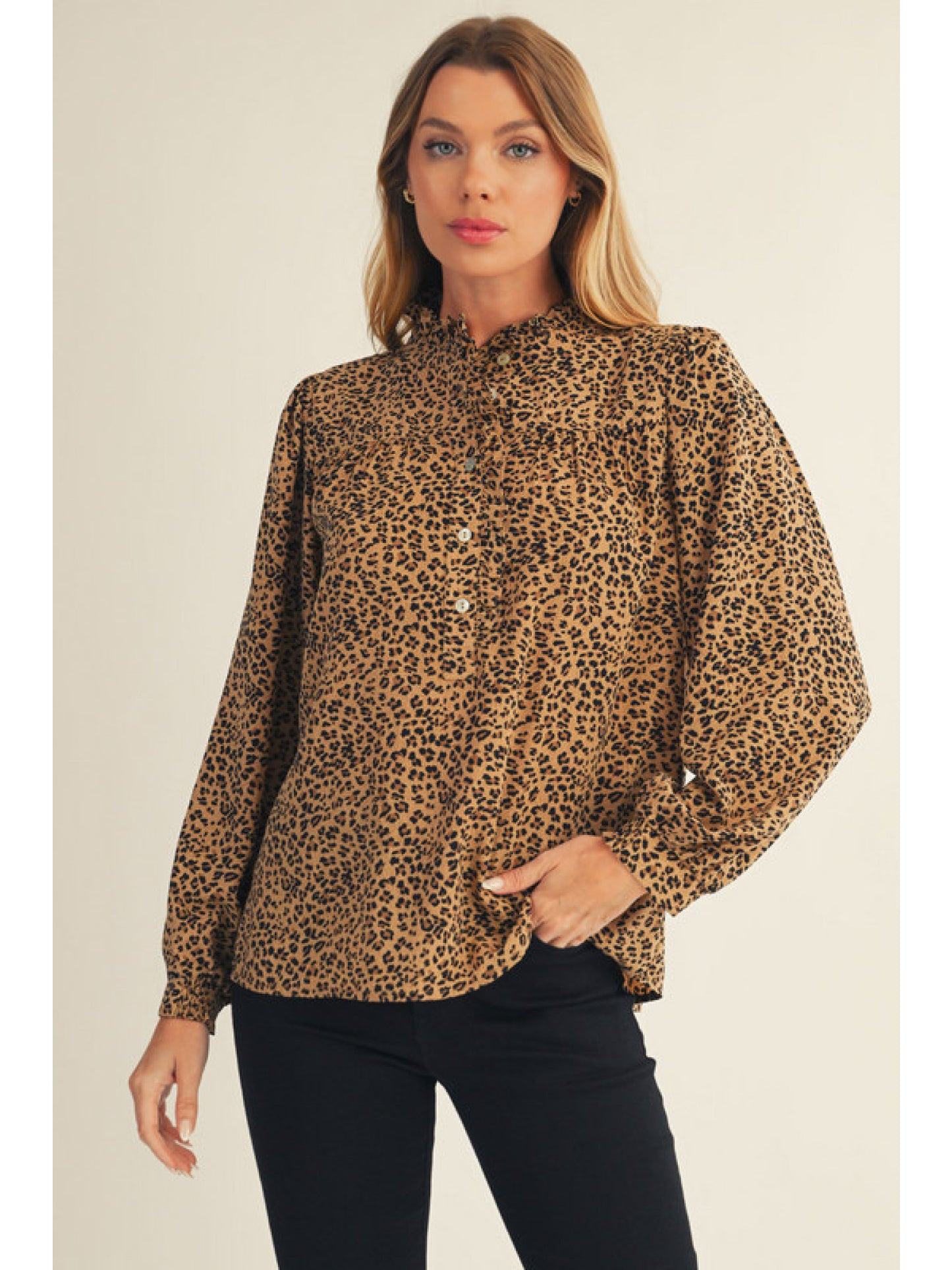 Leopard Top in Taupe