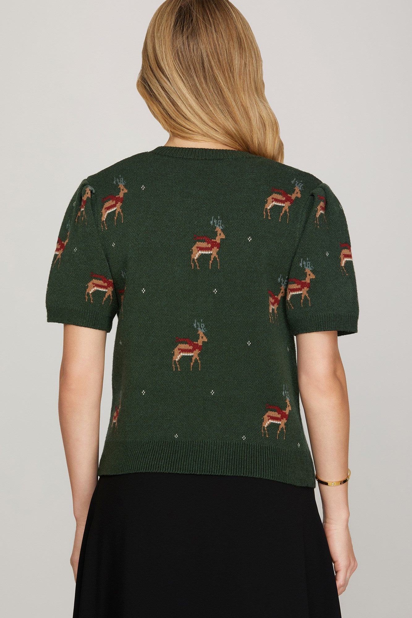 Reindeer Sweater in Dark Green