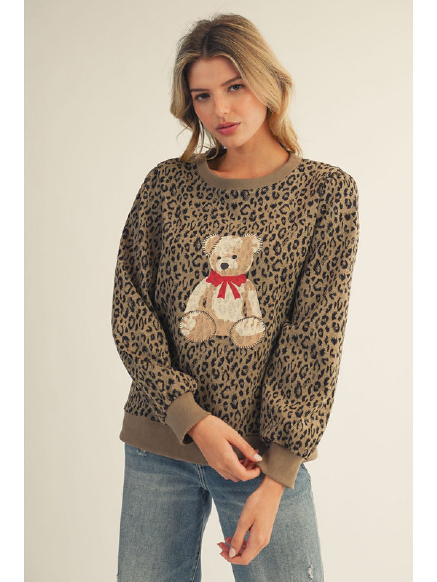 Leopard pattern Bear Sweater