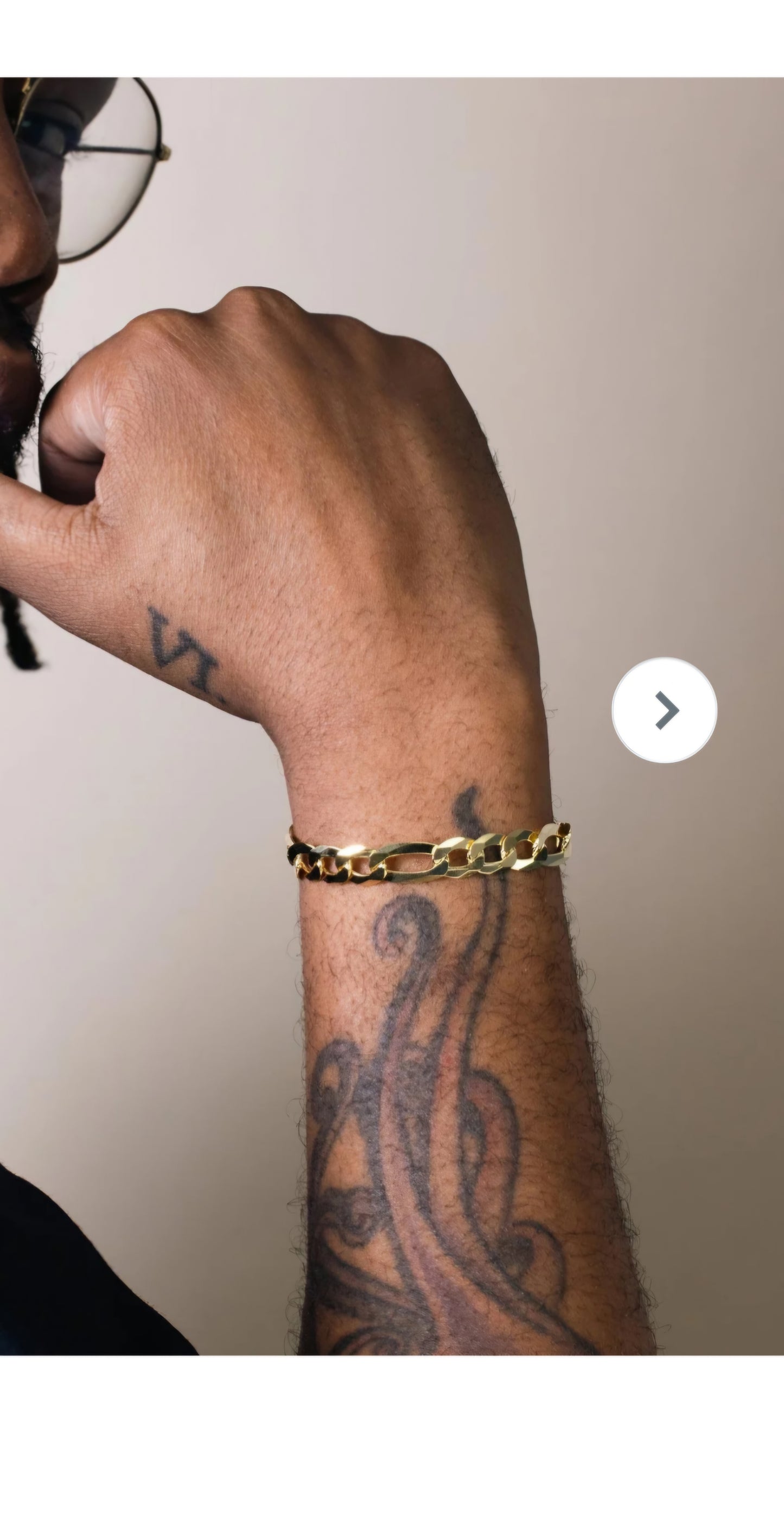 Silver Gold Plated Super Flat Figaro 200 gauge Bracelet 8.9mm - 9 inch, style 2769