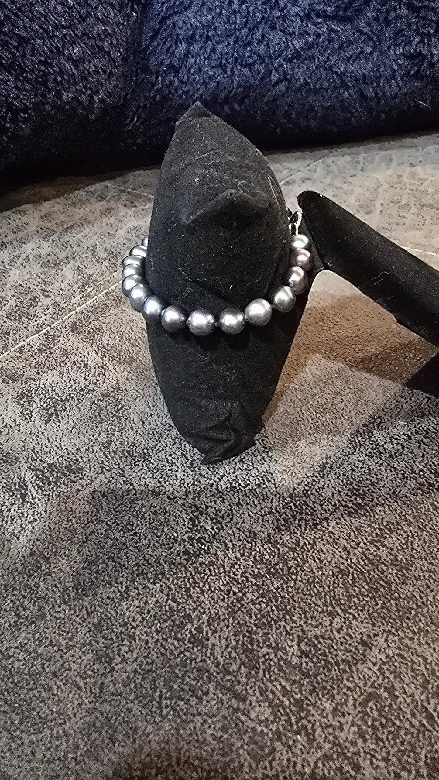 Freshwater Cultured Black pearl bracelet sterling silver