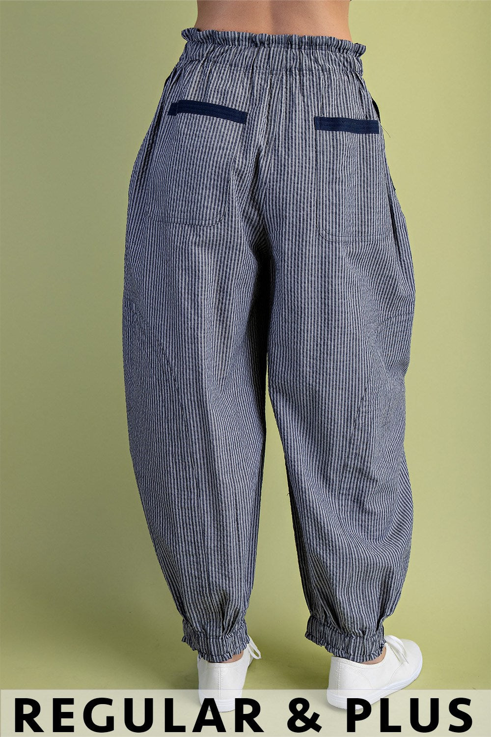 Navy Striped Pants