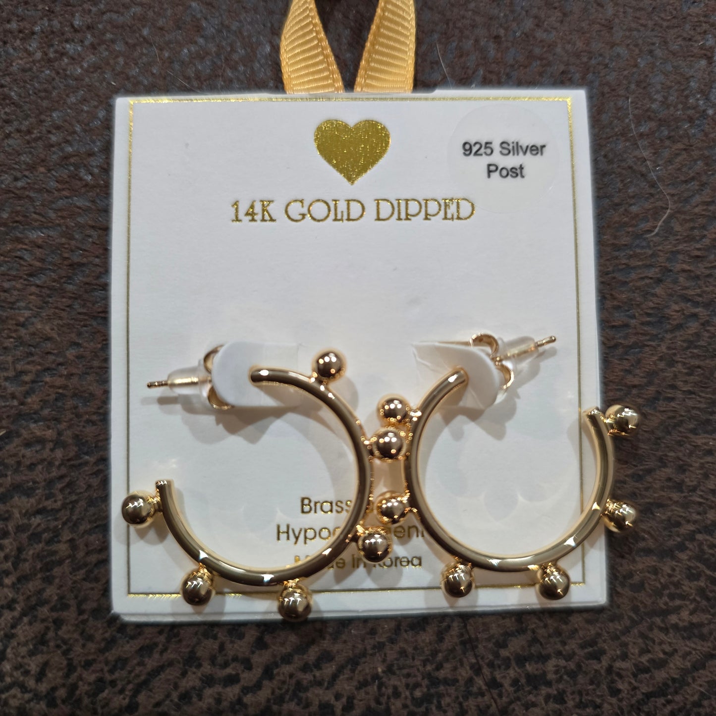 14k gold dipped fashion ball hoops