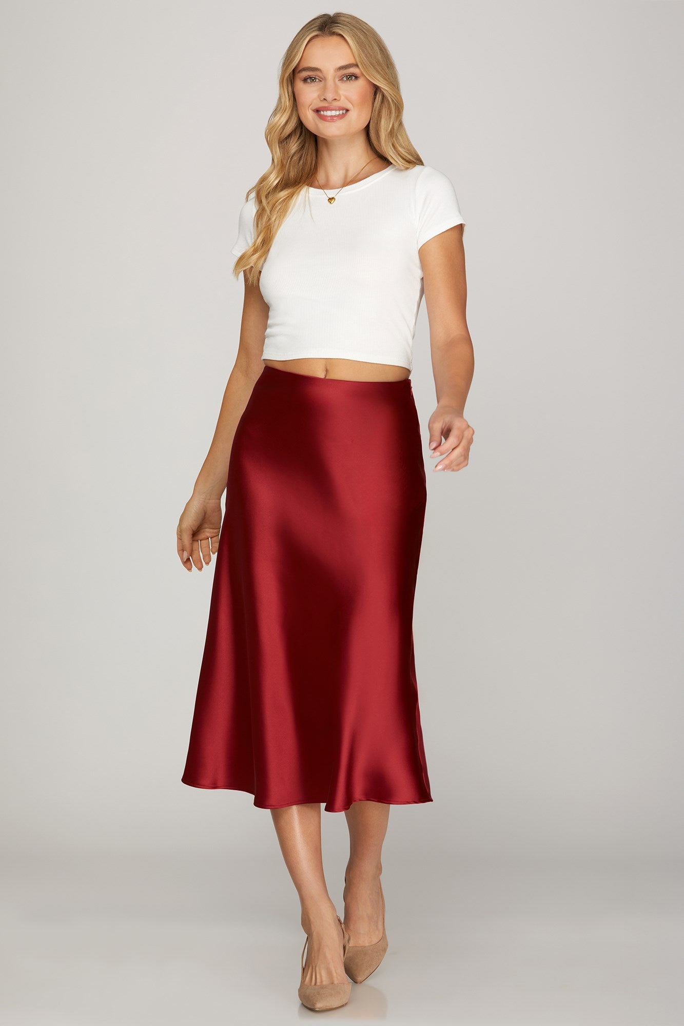 Cheers! Red satin skirt