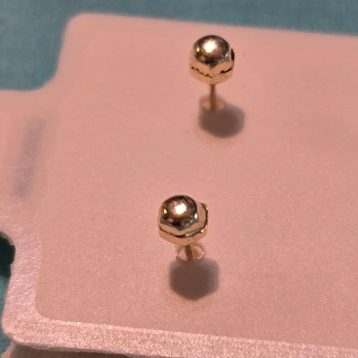 14 Karat Yellow Gold Crown Screw Back Earrings