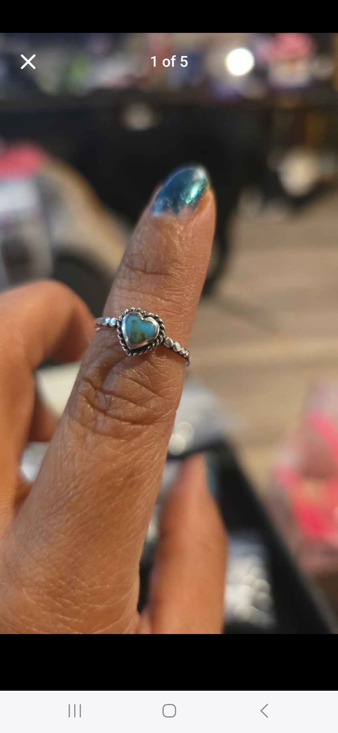 Sterling silver Turquoise Heart ring