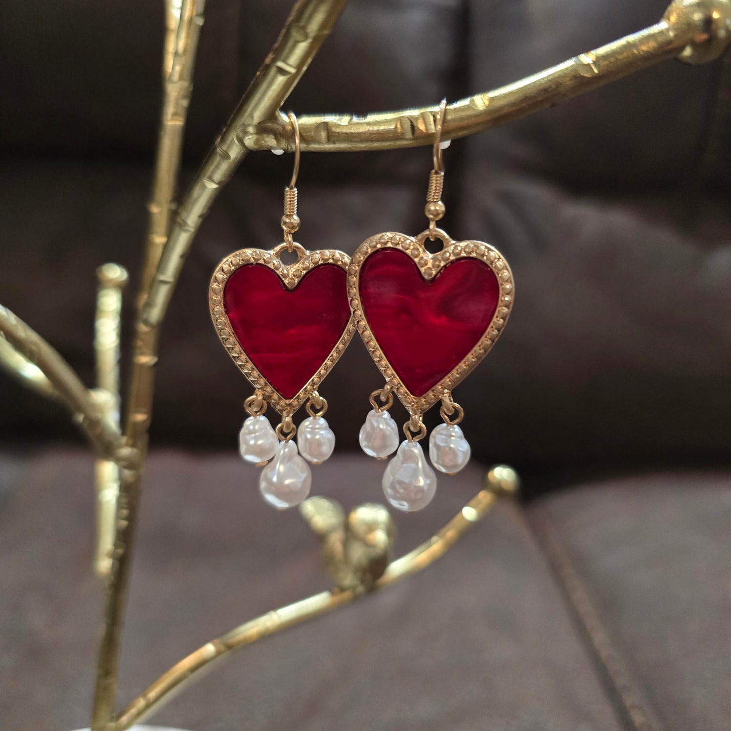 Fashion heart dangle earrings