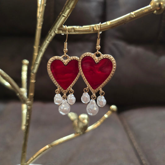 Fashion heart dangle earrings