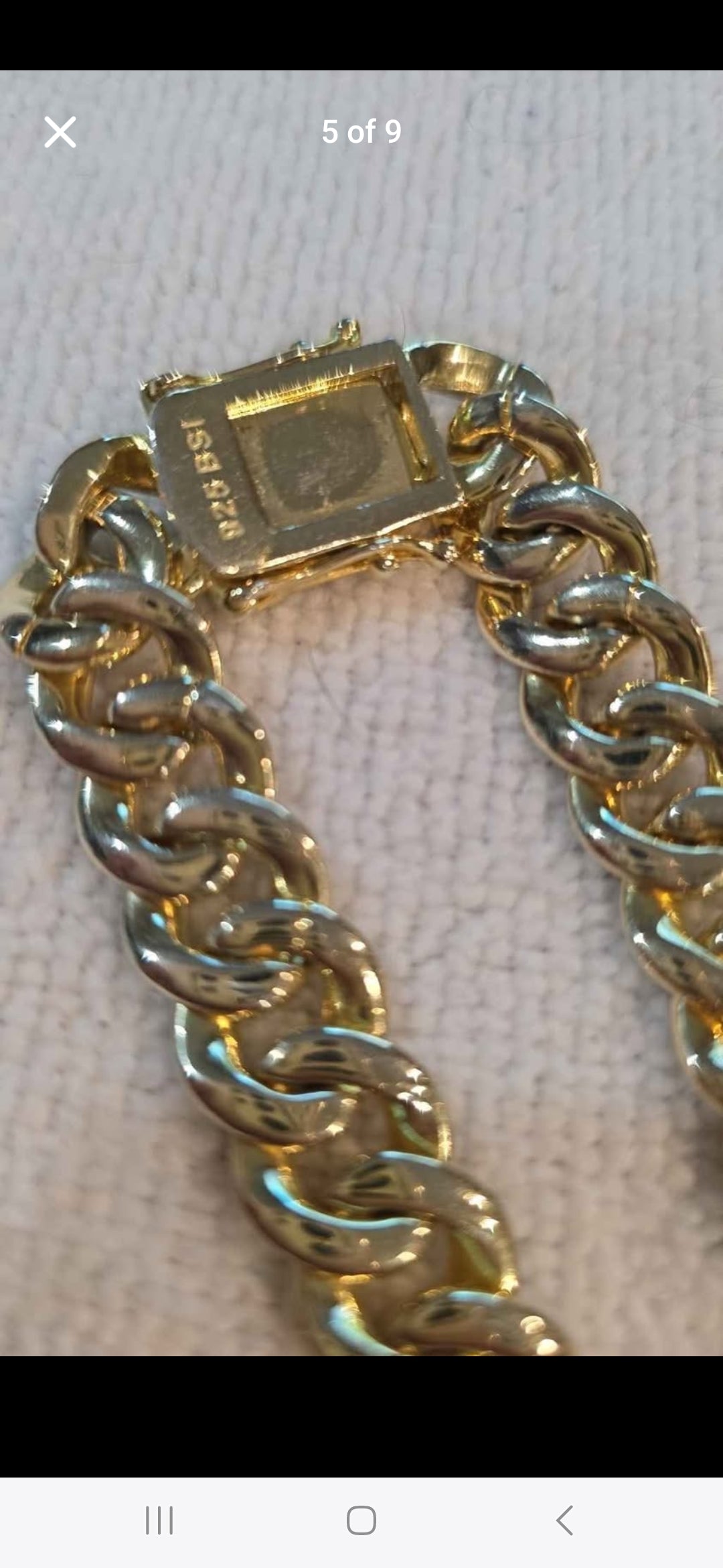 Gold tone cz sterling silver 22" chain